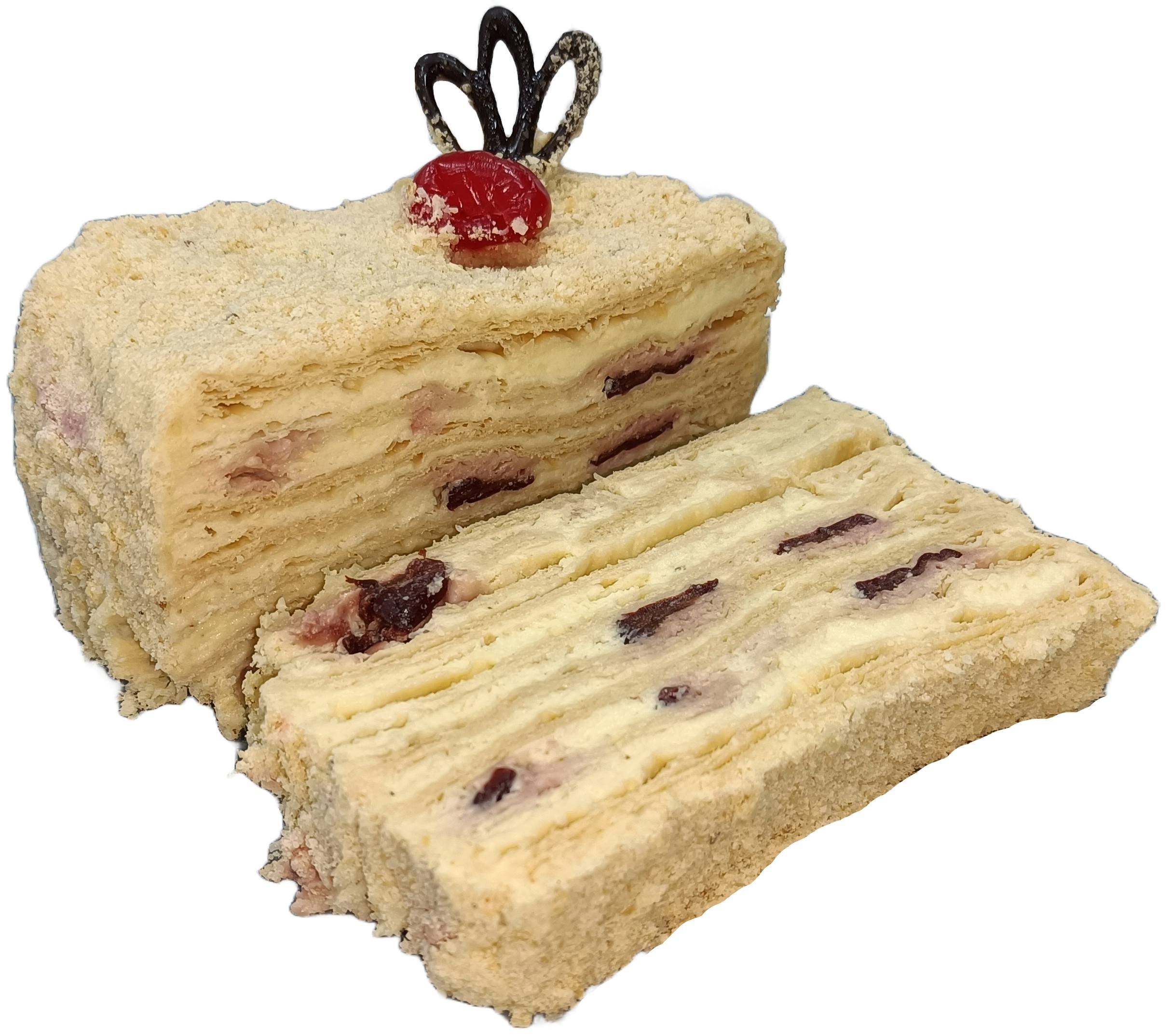 Napoleon Cake with Cherries